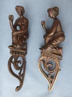 Bronzen ornamenten van vrouwen - neo gotisch - 19e – 20e eeu, Ophalen of Verzenden, Brons