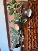 Vintage staande lamp/ bollenlamp, bruin, Huis en Inrichting, Lampen | Vloerlampen, Ophalen, Gebruikt, 100 tot 150 cm, Vintage