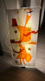 Kunst lamp met TL verlichting vrouw meisje dame, Ophalen, Gebruikt, Glas