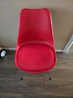 5 Rode eetkamerstoelen, Huis en Inrichting, Stoelen, Ophalen of Verzenden, Gebruikt, Rood, Eén