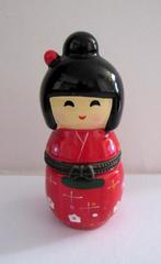 Mooi kokeshi poppetje / geisha doosje porselein Japan, Ophalen, Gebruikt, Mens
