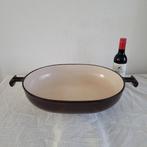 Le creuset enzo mari gietijzer emaille braadslee ovenschaal, Gebruikt, Ophalen of Verzenden, Koekenpan of Braadpan, Gietijzer