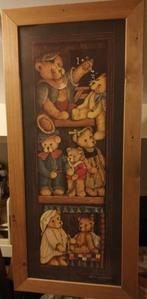houten schilderij beren, Schilderij, Ophalen of Verzenden, Zo goed als nieuw, 50 tot 75 cm