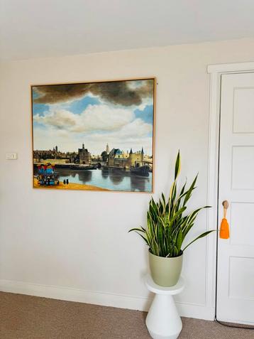 Schilderij ‘Gezicht op Delft’ – René Jacobs (incl. lijst)  beschikbaar voor biedingen