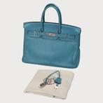 Hermès Birkin 35 Blue With Palladium Hardware, Ophalen of Verzenden, Gebruikt, Blauw, Handtas