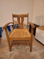Vintage Houten stoel met rieten zitting, Ophalen, Gebruikt, Bruin, Vintage