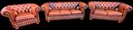 Chesterfield 3+2+1 zit bankstel bruin leer + BEZORGING!!!!, Huis en Inrichting, Banken | Bankstellen, Gebruikt, ., Chesterfield
