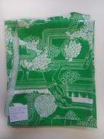 Lap stof: vintage katoenen jersey met groen met witte print, Hobby en Vrije tijd, Stoffen en Lappen, Groen, 30 tot 200 cm, 120 cm of meer