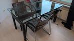 Glazen eettafel incl 4 stoelen!, Huis en Inrichting, Tafels | Eettafels, Ophalen, Gebruikt, 50 tot 100 cm, Glas