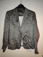 Zwart grijs zilver gestreept linnen Jasje Expresso mt 42, Ophalen of Verzenden, Zo goed als nieuw, Maat 42/44 (L), Zwart