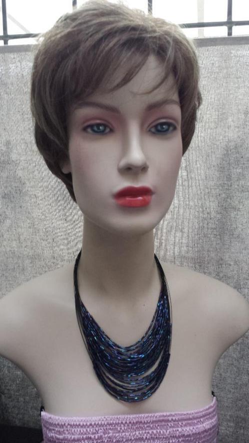 Vintage Halsketting CASCADE donker BLAUW, Verzamelen, Retro, Ophalen of Verzenden