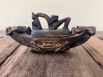 Houten sculptuur, bootdoosje, Afrika (?), Antiek en Kunst, Curiosa en Brocante, Ophalen of Verzenden