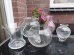 Set van 5 diverse vaasjes, Gebruikt, Overige kleuren, Ophalen of Verzenden, Glas