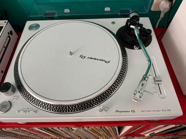 Pioneer DJ-set wit – CDJ-350 / DJM-800 / PLX-500 – compleet, Audio, Tv en Foto, Platenspelers, Zo goed als nieuw, Platenspeler