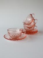 Rosaline swirl koffiekopjes roze persglas Luminarc France, Ophalen of Verzenden