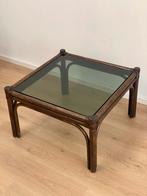 Vintage Bamboe Salontafel met Glasplaat, Antiek en Kunst, Ophalen
