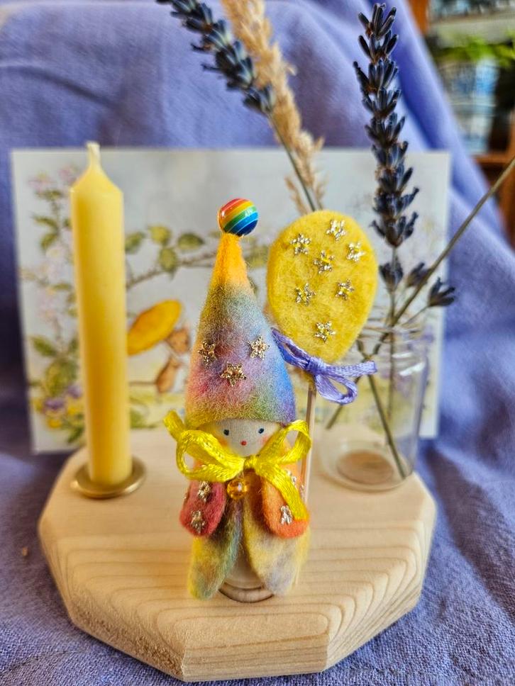 Stekers voor jaarring# wolvilt#vrije school, Hobby en Vrije tijd, Vilt, Nieuw, Figuurtje(s), Wolvilt, Ophalen of Verzenden