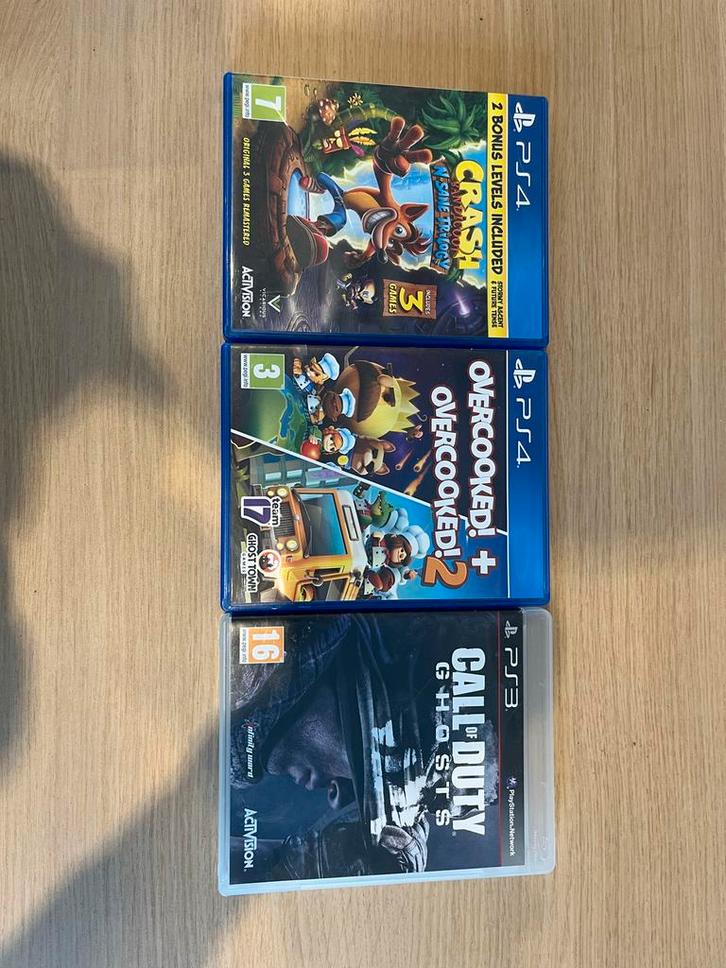 PS4/PS3 Games - Crash, Overcooked, COD, Spelcomputers en Games, Games | Overige, Gebruikt, Platform, 1 speler, Vanaf 7 jaar, Eén computer