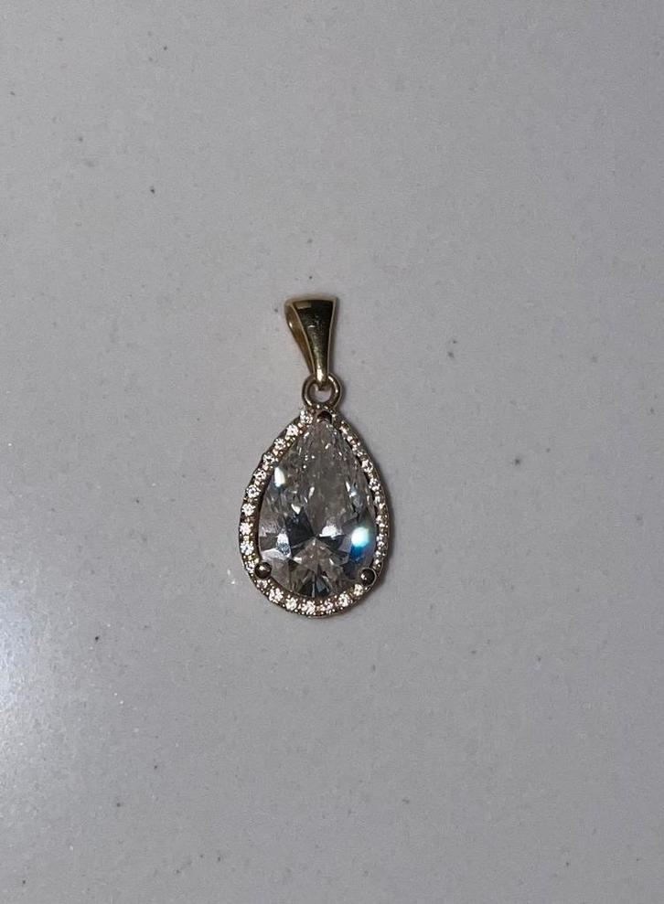 18kt gouden hanger met 3.00 ct diamant, Sieraden, Tassen en Uiterlijk, Kettinghangers, Zo goed als nieuw, Goud, Goud, Overige voorstellingen