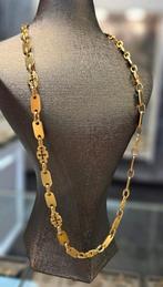 Uniek platte massief 14k gouden ketting