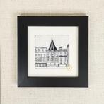 Ets van het Torentje in Den Haag 10x10 cm incl lijst, Huis en Inrichting, Woonaccessoires | Schilderijen, Tekeningen en Foto's