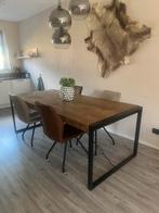 Eettafel + stoelen, Huis en Inrichting, Zo goed als nieuw, Vijf personen of meer, Rechthoekig, 50 tot 100 cm