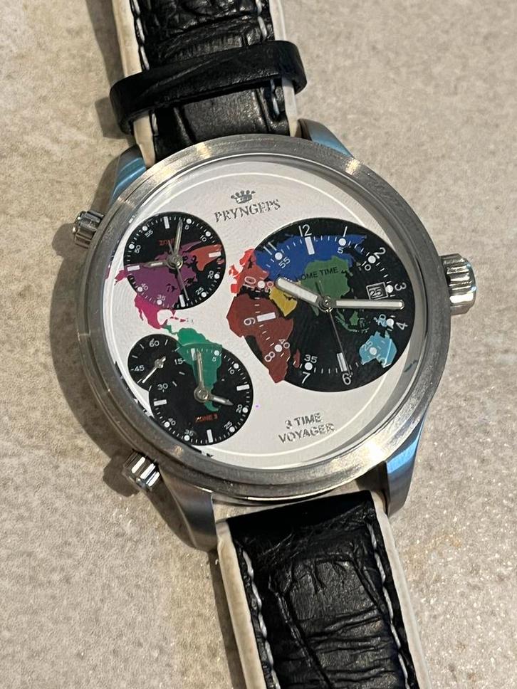 Nieuw! Pryngeps 3 Time Voyager – Stijlvol Horloge, Sieraden, Tassen en Uiterlijk, Horloges | Heren, Nieuw, Overige merken, Staal