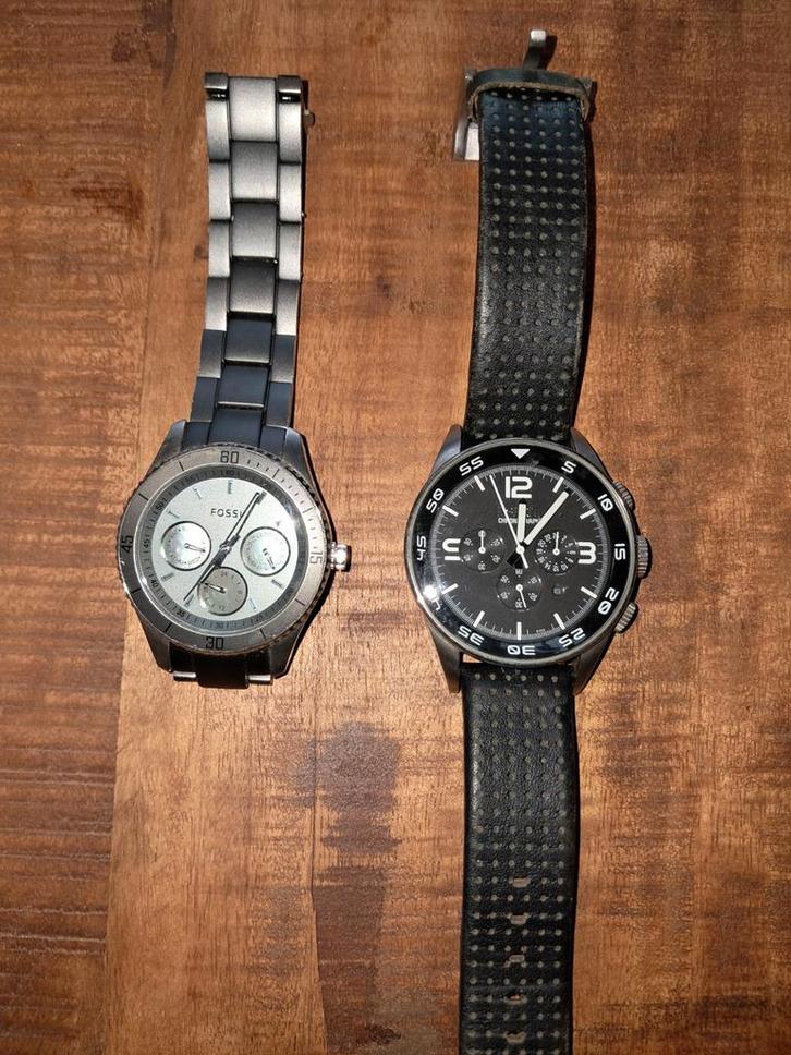 2 Horloges: Esprit & Fossil, Sieraden, Tassen en Uiterlijk, Horloges | Heren, Overige merken, Staal, Ophalen