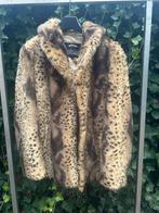 Leuke faux fur jas met panterprint, Verzenden, Gedragen, Maat 38/40 (M), Bruin
