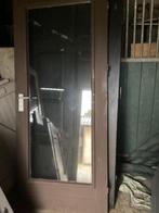 Buitendeur zeer nette hardhouten achterdeur, 80 tot 100 cm, Gebruikt, Glas, Buitendeur