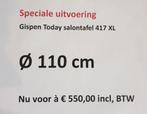 Salontafel Gispen 417 XL model 110cm doorsnede, Ophalen, Rond, Zo goed als nieuw, Glas