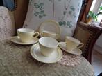 4 Brocante Pastel Gele Kop & Schotels van Regout **Mimosa**, Ophalen of Verzenden