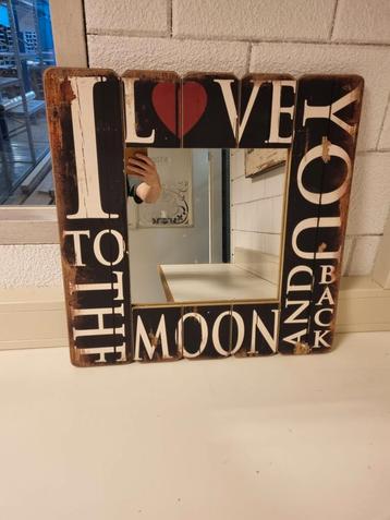 Spiegel I Love You To The Moon And Back - 60x60cm beschikbaar voor biedingen