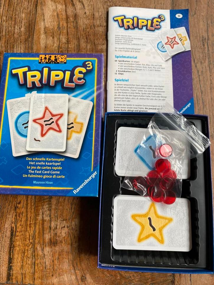 Triple 3 , het snelle kaartspel, nieuwstaat, Hobby en Vrije tijd, Gezelschapsspellen | Kaartspellen, Zo goed als nieuw, Ophalen of Verzenden