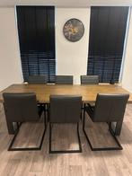 Eetkamer tafel en stoelen, Ophalen, Zo goed als nieuw, Metaal
