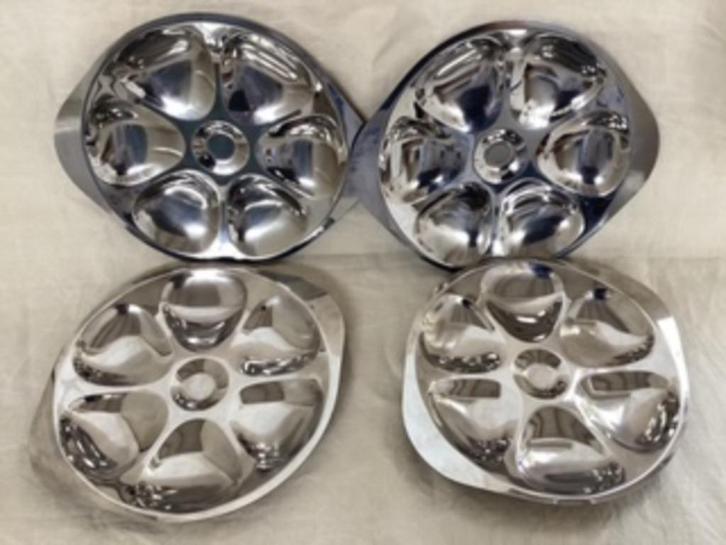 6 witmetalen inox oesterborden.     23.3 cm. uit Frankrijk, Huis en Inrichting, Keuken | Servies, Overige stijlen, Ophalen of Verzenden