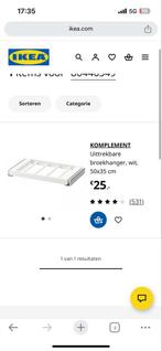 Ikea Komplement Broekhanger 50x35, Minder dan 50 cm, Ophalen of Verzenden, Zo goed als nieuw, Minder dan 100 cm