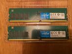 DDR4, 2x4 Gb, crucial 2400 udm,, Ophalen, DDR4, Zo goed als nieuw, 2400 ghz