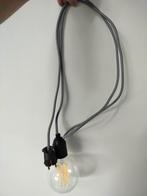 Lamp / fitting met zwart wit koord, Ophalen of Verzenden, Nieuw, E27 (groot), Led-lamp