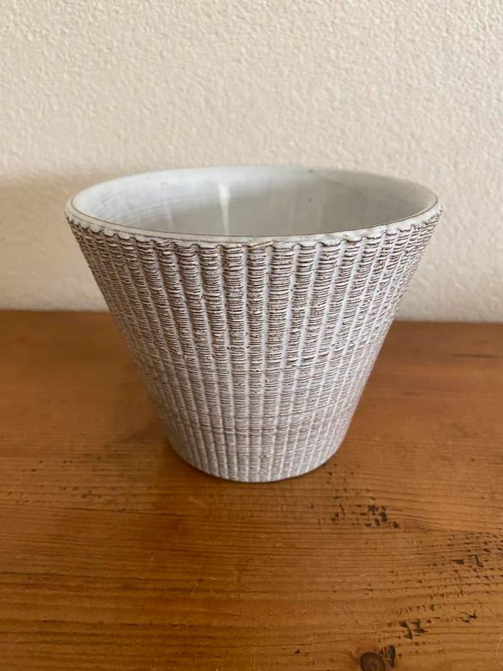 Vintage ADCO bloempot, Tuin en Terras, Bloempotten, Gebruikt, Aardewerk, Minder dan 25 cm, Rond, Ophalen of Verzenden
