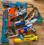 Nerf - verschillende + houten handboog & elastiekjes pistool, Ophalen of Verzenden, Gebruikt