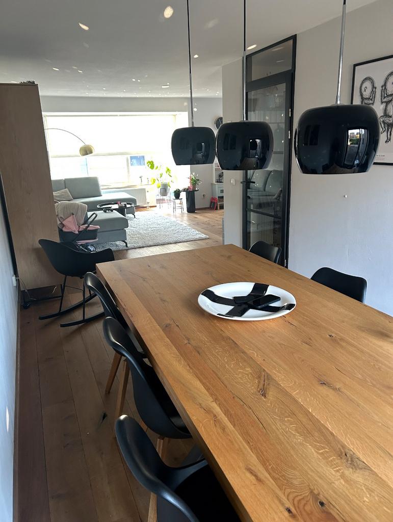 Eettafel “Blade” 220 x 78 x 100, Huis en Inrichting, Ophalen, Gebruikt, 100 tot 150 cm, Eikenhout