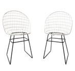 Set van twee Vintage Pastoe draad stoelen, Huis en Inrichting, Ophalen, Gebruikt, Twee, Wit