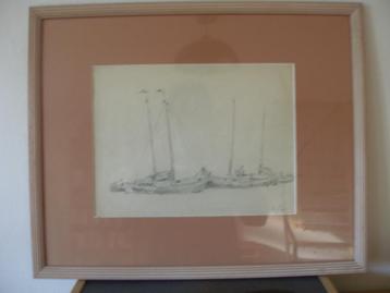 Toon de Jong - tekening in passe partout beschikbaar voor biedingen