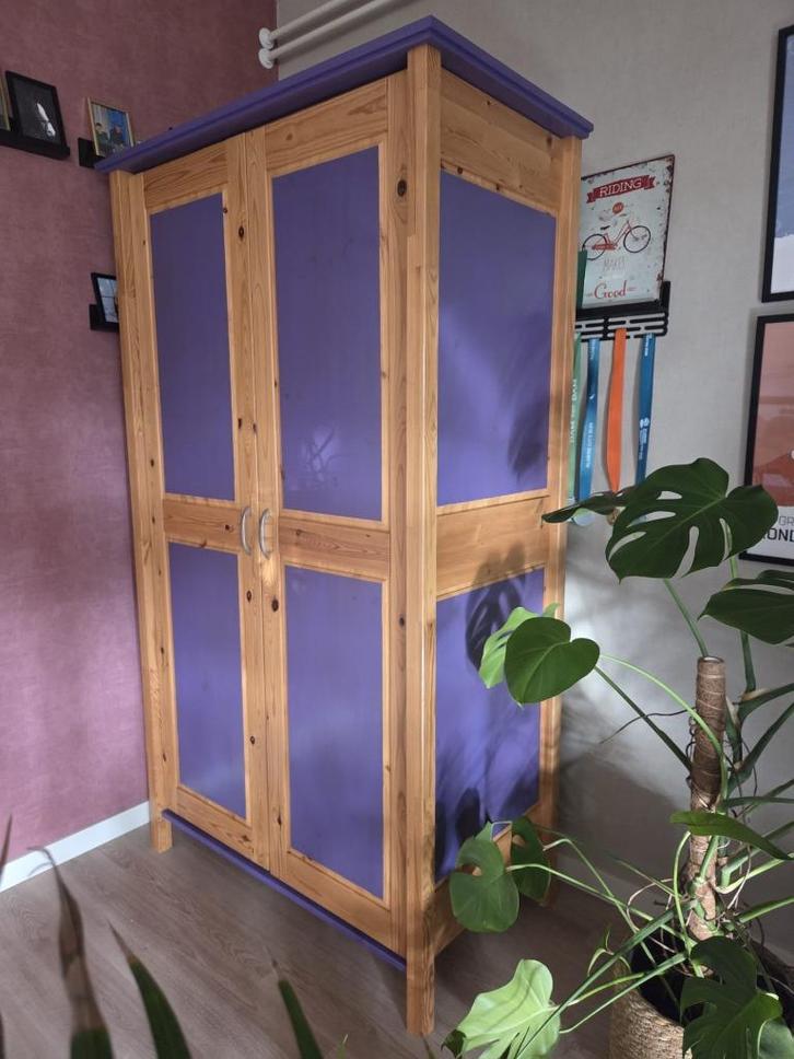 Houten kast, Huis en Inrichting, Kasten | Boekenkasten, Gebruikt, 100 tot 150 cm, 150 tot 200 cm, 50 tot 75 cm, Met deur(en), Overige houtsoorten