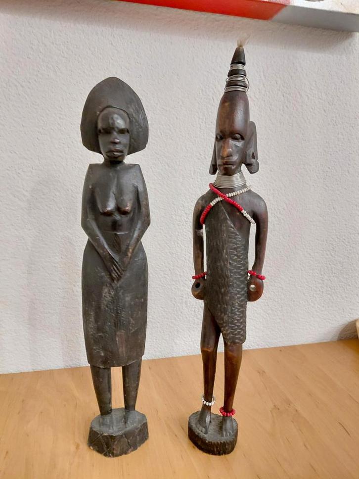Afrikaanse Houten Beelden - Handgemaakt, Antiek en Kunst, Kunst | Niet-Westerse kunst, Ophalen of Verzenden