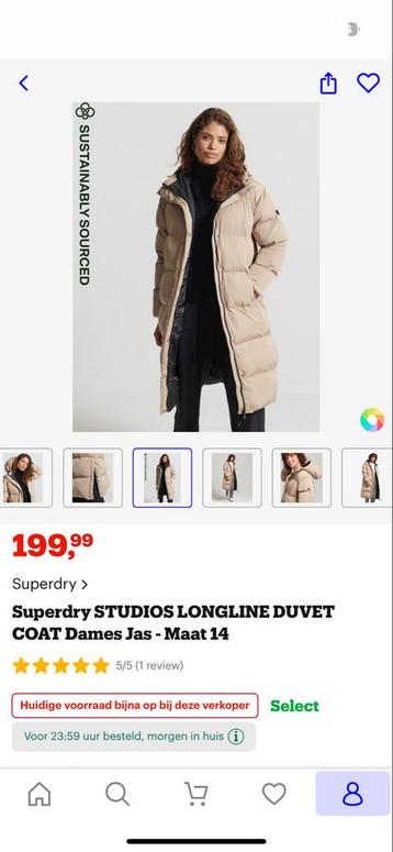 Superdry Longline Duvet Coat Maat 14 large beschikbaar voor biedingen