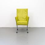 8x Montis Chaplin Eetkamerstoel Limegroen leder - rvs/dop, Niet ingevuld, Niet ingevuld, Ophalen of Verzenden, Zo goed als nieuw