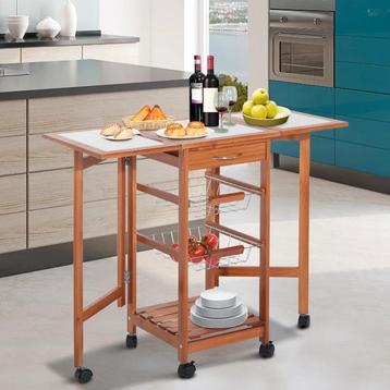 Keukentrolley met inklapbare bladen nieuw beschikbaar voor biedingen