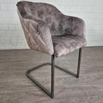 25945 Eetkamerstoel Stof Taupe, Huis en Inrichting, Stoelen, Metaal, Overige kleuren, Nieuw, Ophalen of Verzenden